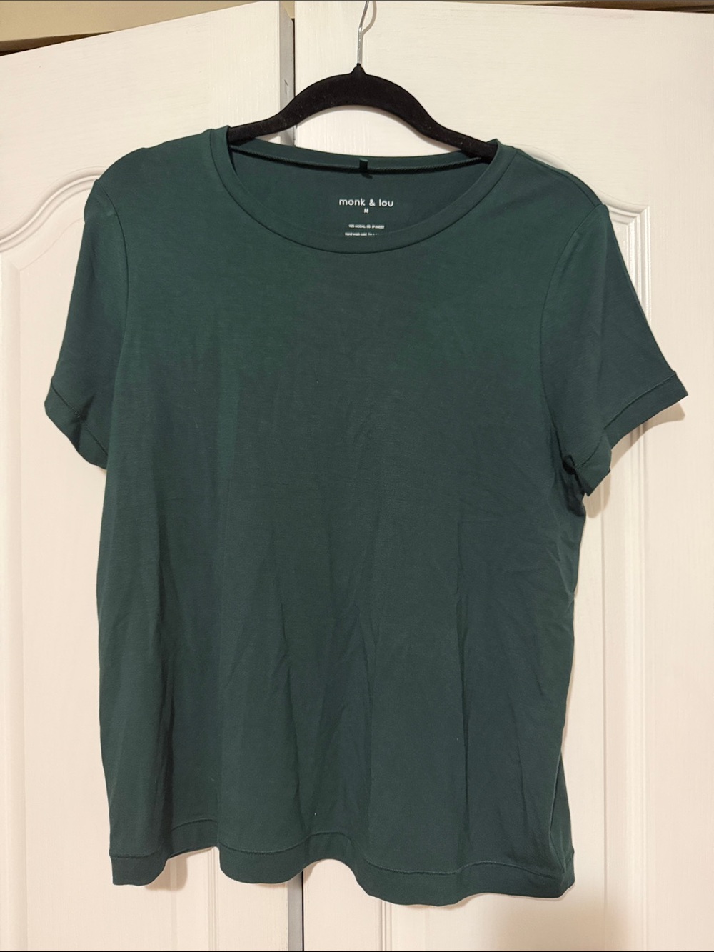 Plenty Monk & Lou Forest Green Short Sleeve Crewneck Tee M